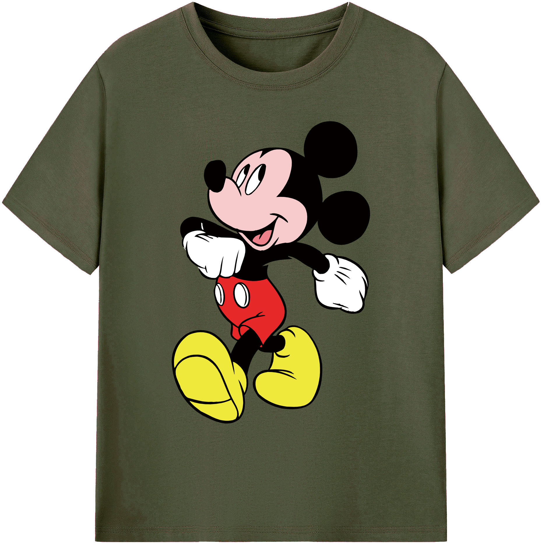 ミッキーマウス Mickey Mouse 綿100％ メンズ半袖Tシャツ｜肌触りやわらか＆通気性